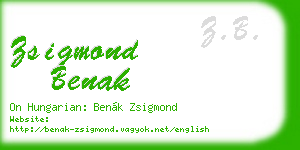zsigmond benak business card
