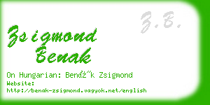 zsigmond benak business card